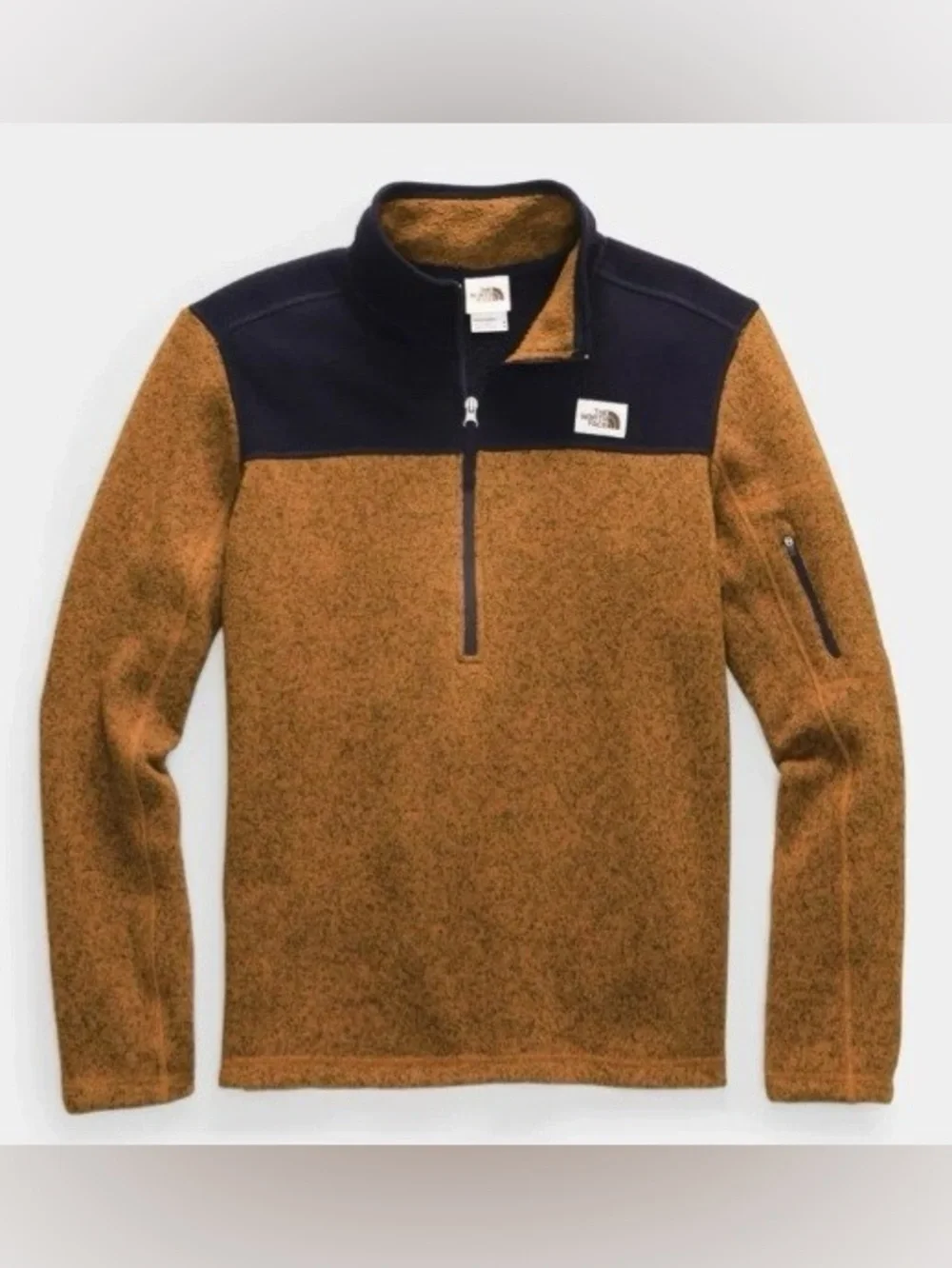 North Face Gordon Lyons 1/4 Zip Fleece Pullover - Cargo Khaki/Navy